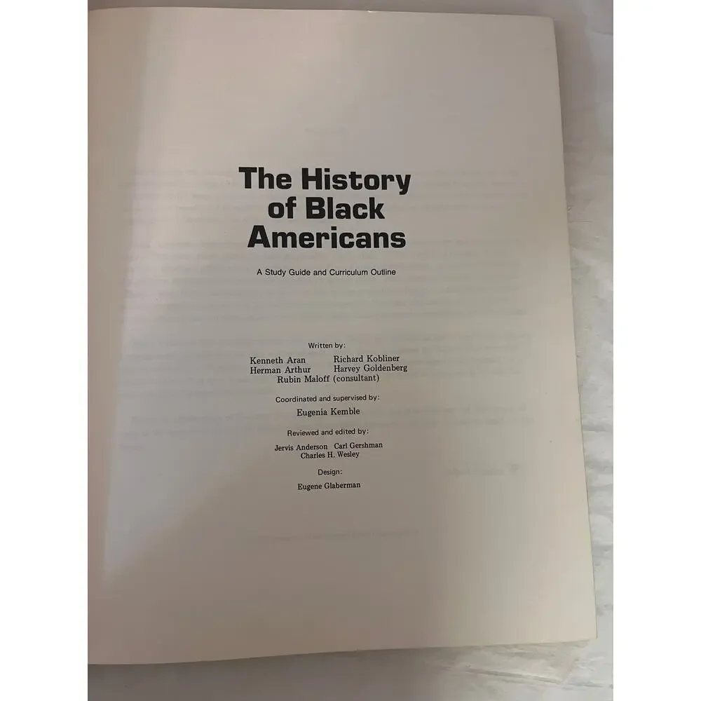 1972 History of Black Americans UFT Study Guide Black History Hardcover Book